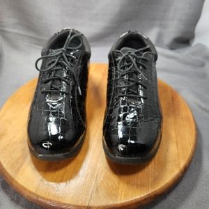 Drew Tulip Black Patent Leather Croc  Diabetic Sneaker